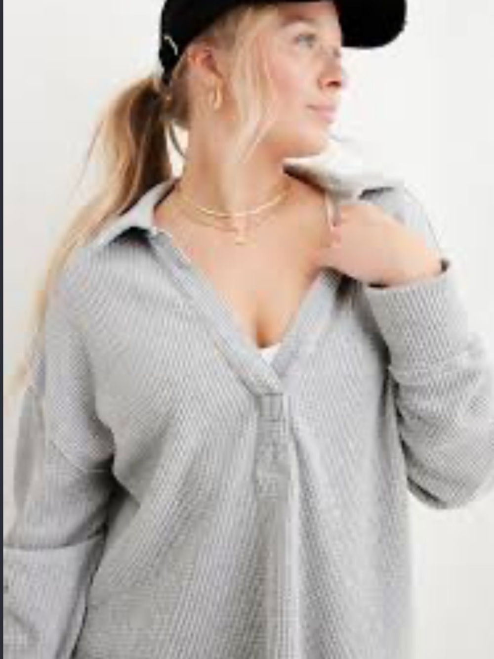 Aerie Lumber Jane Waffle Polo